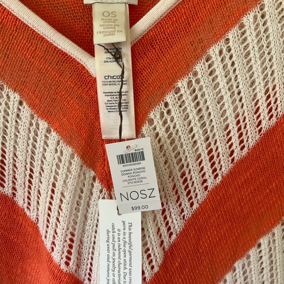 CHICO’S Summer Sunrise Donna Poncho NWT - Picture 4 of 5